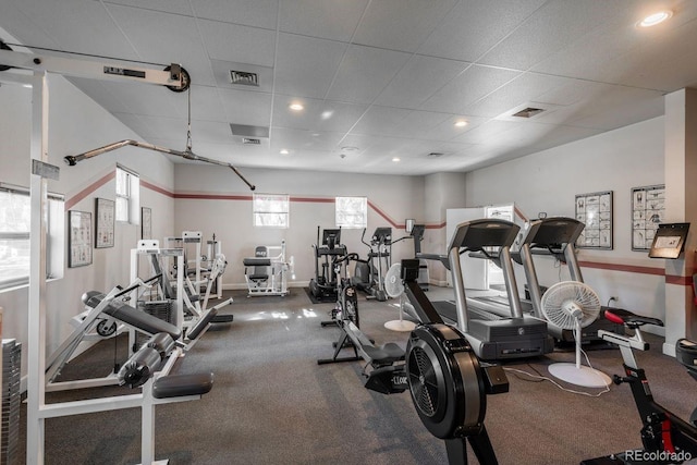 2896 W Riverwalk Cir Unit 204, Littleton, CO 80123 - workout area with recessed lighting and a paneled ceiling