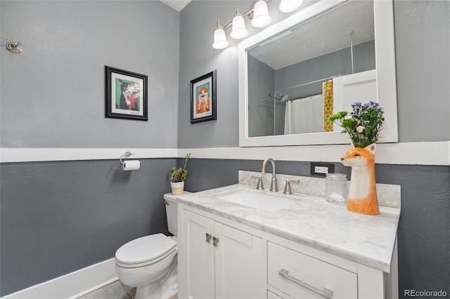 1215 Jackson St, Denver, CO 80206 - full bathroom with vanity, a shower with curtain, and tile patterned floors