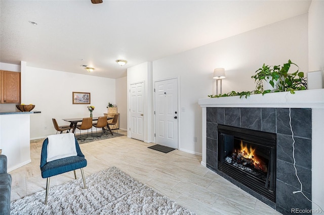 4451 S Ammons St Unit 4-108, Littleton, CO 80123 - living area featuring a fireplace