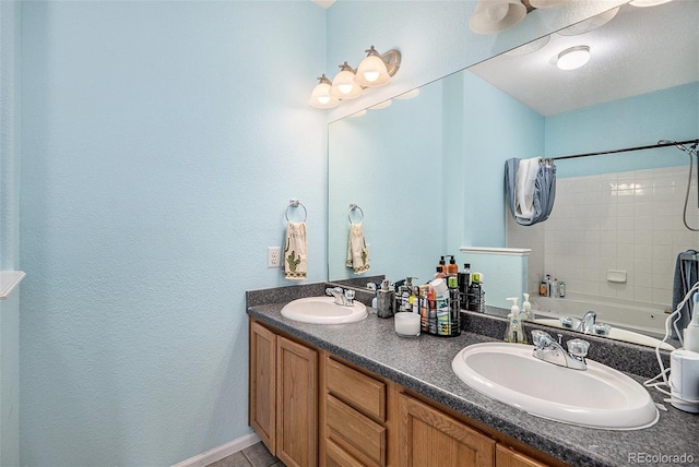 4451 S Ammons St Unit 4-108, Littleton, CO 80123 - full bathroom with shower / tub combo with curtain and double vanity