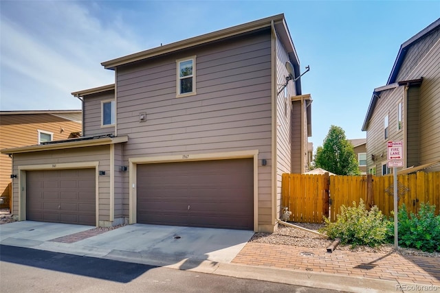 front facade with a garage