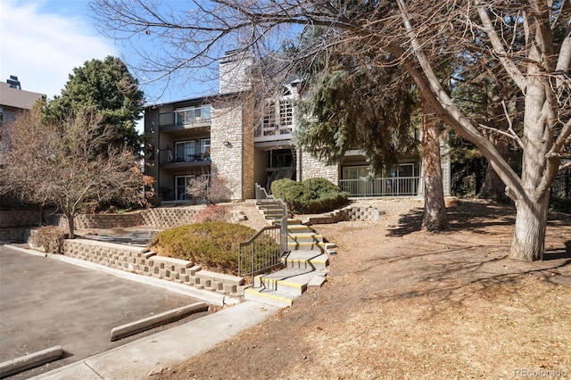 view of front of property with a chimney