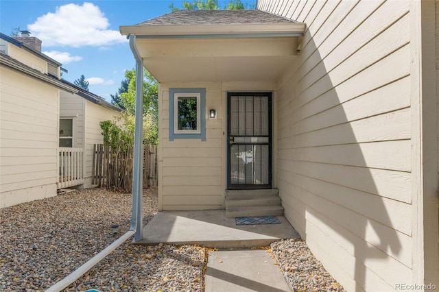 view of doorway to property