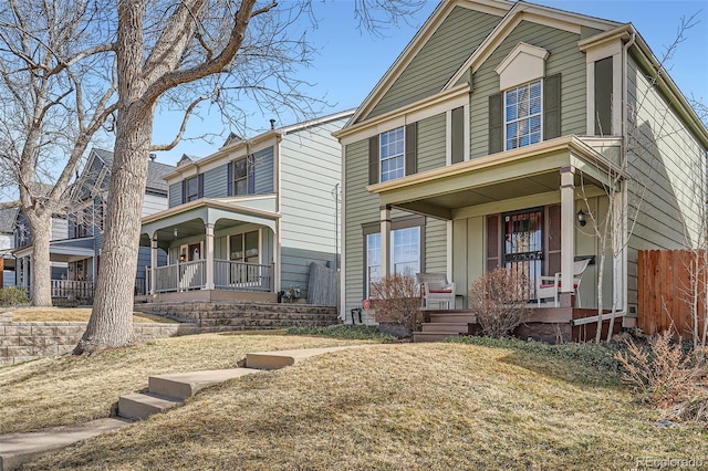 traditional-style house with covered porch