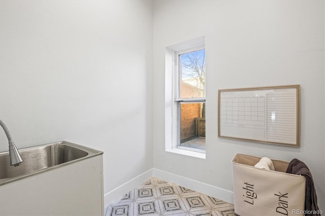 laundry room with sink