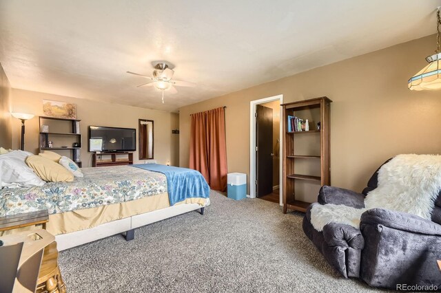 13661 W Tufts Ave, Morrison, CO 80465 - bedroom featuring carpet flooring and a ceiling fan