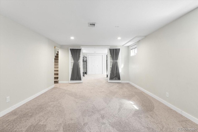 6314 Brooks Dr, Arvada, CO 80004 - below grade area featuring carpet flooring, baseboards, and recessed lighting