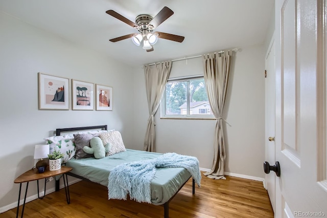 6314 Brooks Dr, Arvada, CO 80004 - bedroom featuring wood finished floors and ceiling fan