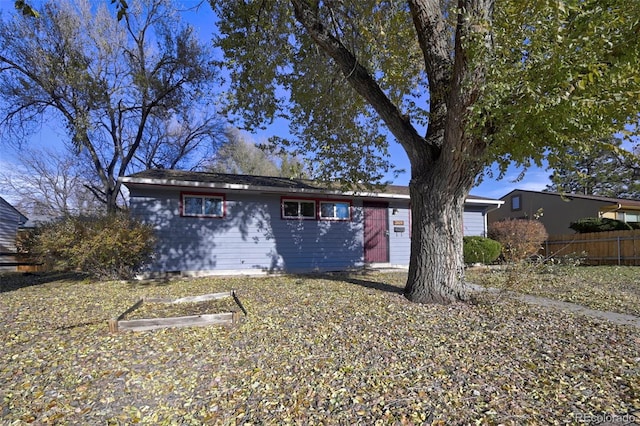 view of single story home