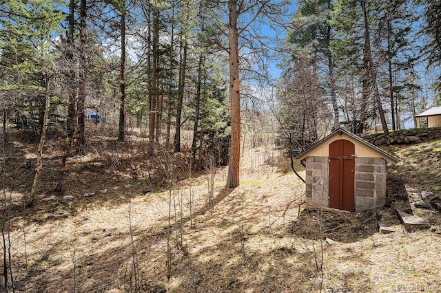 view of shed