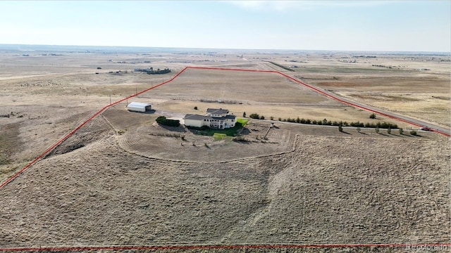 aerial view featuring a rural view