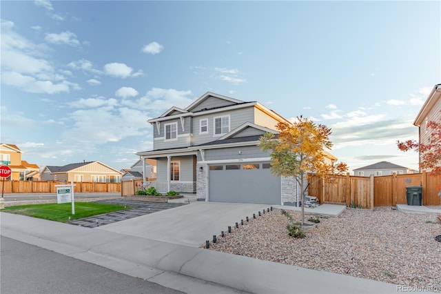 view of front of property featuring a garage