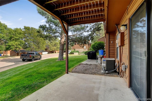 view of patio featuring central AC