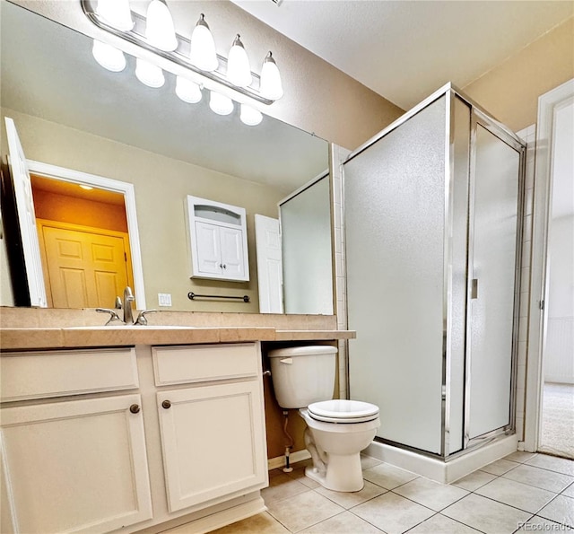 4788 Laurelglen Ln, Highlands Ranch, CO 80130 - bathroom with tile patterned flooring, vanity, and a stall shower
