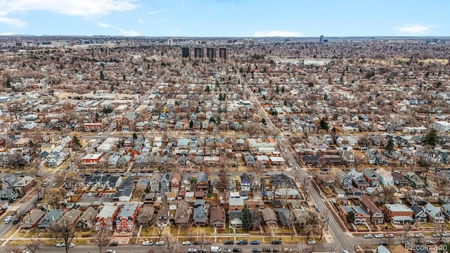 aerial view with a residential view