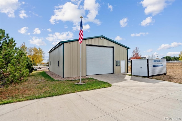 view of outbuilding featuring a garage