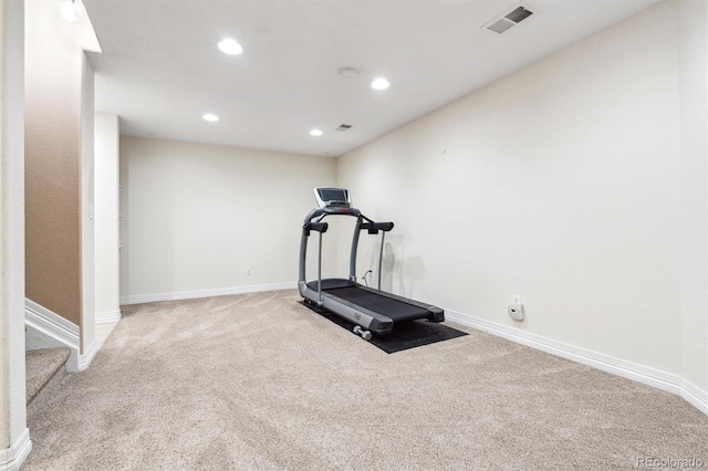 29850 E 167th Pl, Brighton, CO 80603 - workout area featuring carpet, recessed lighting, and baseboards