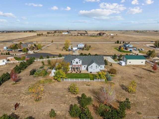 aerial view with a rural view