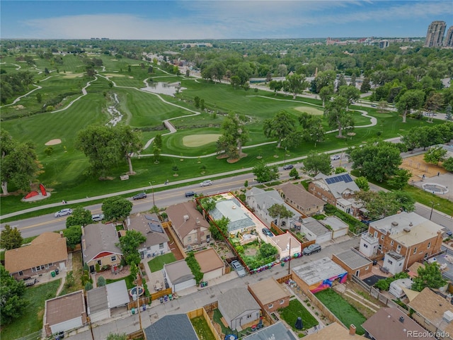 2421 N York St, Denver, CO 80205 - aerial view of property's location with a golf course and nearby suburban area