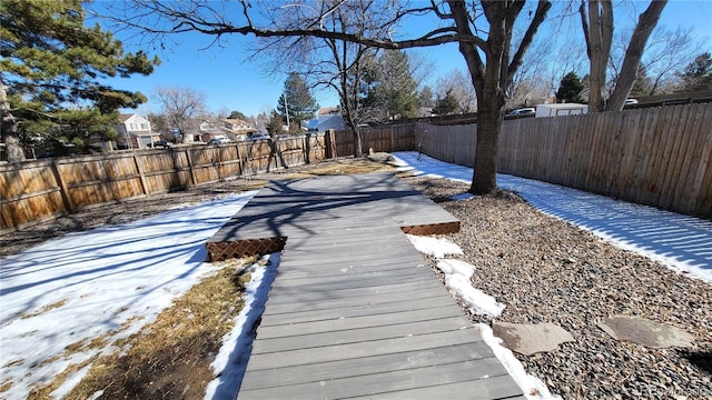 exterior space featuring a fenced backyard