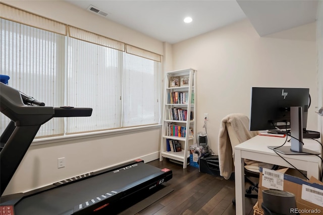 office featuring dark hardwood / wood-style flooring