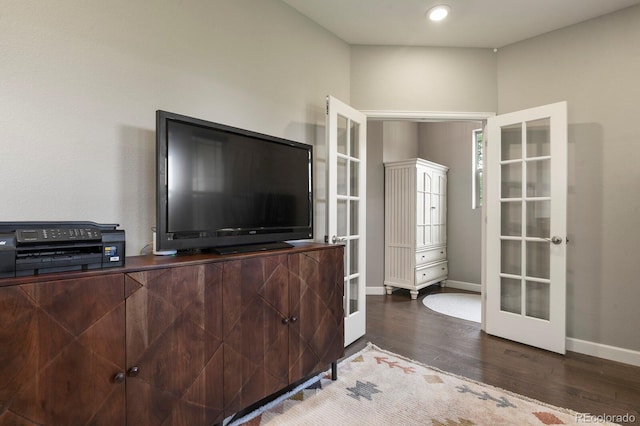 5841 Alton St, Denver, CO 80238 - home office featuring french doors and wood finished floors