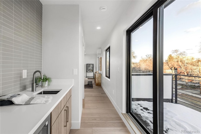 corridor with sink