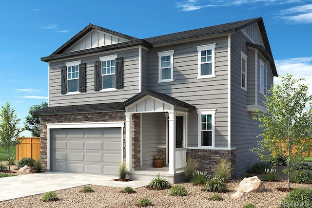 view of front of house featuring a garage