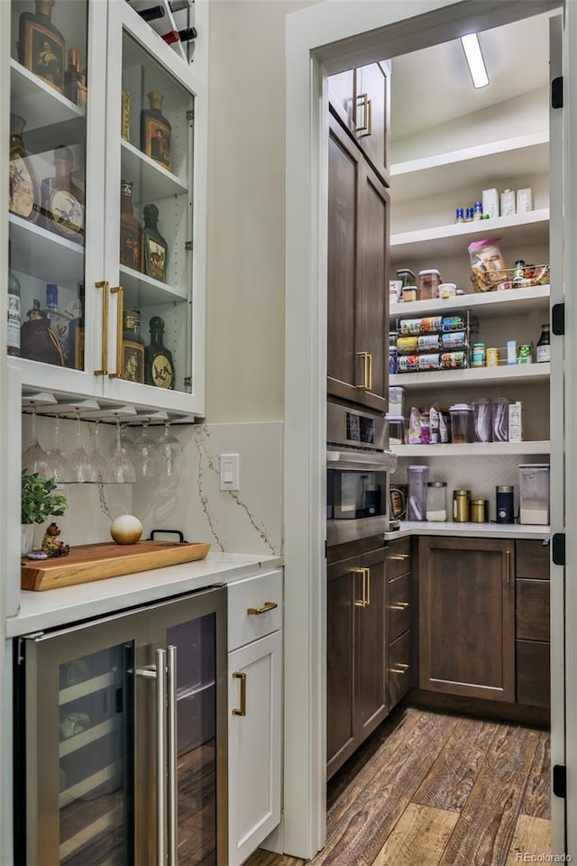 pantry with wine cooler
