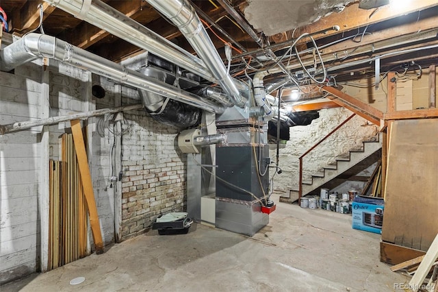 120 E Espanola St, Colorado Springs, CO 80907 - unfinished basement featuring stairs and heating unit