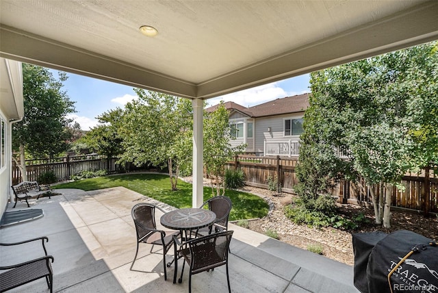 3406 Quicksilver Rd, Frederick, CO 80516 - fenced backyard featuring a patio area
