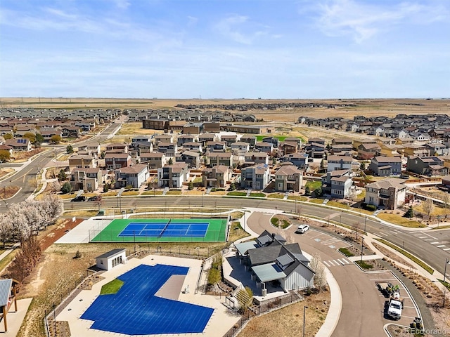 drone / aerial view with a residential view