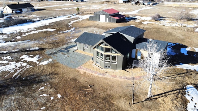 view of snowy aerial view