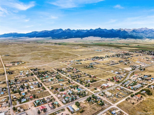 drone / aerial view with a mountain view