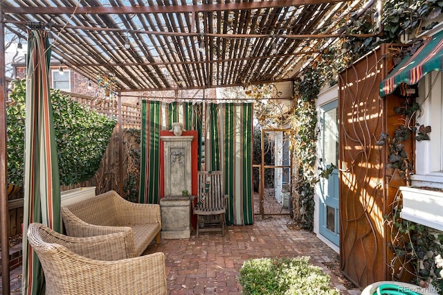 view of patio with a pergola