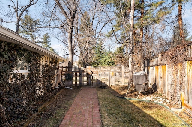 view of yard with fence private yard