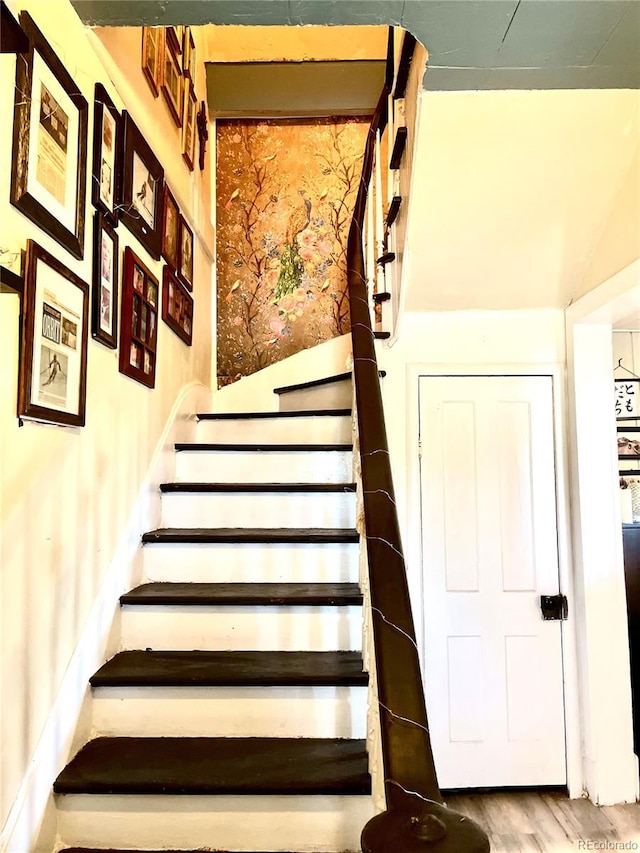 941 French St, Silver Cliff, CO 81252 - stairs featuring wood finished floors