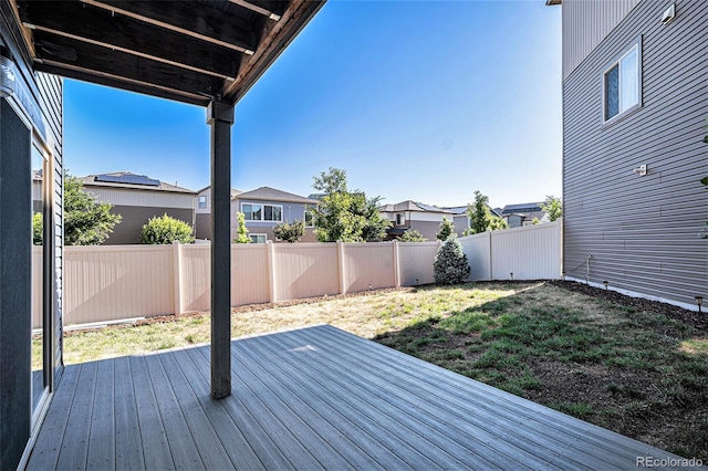 5048 N Andes St, Denver, CO 80249 - deck with a fenced backyard and a residential view