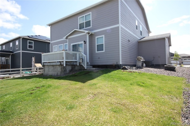 4955 Trails Edge Ln, Castle Rock, CO 80104 - rear view of property with a wooden deck