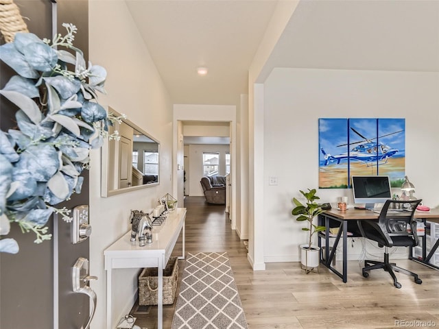 4955 Trails Edge Ln, Castle Rock, CO 80104 - office area with wood finished floors and baseboards