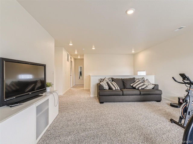 4955 Trails Edge Ln, Castle Rock, CO 80104 - carpeted living room with baseboards and recessed lighting