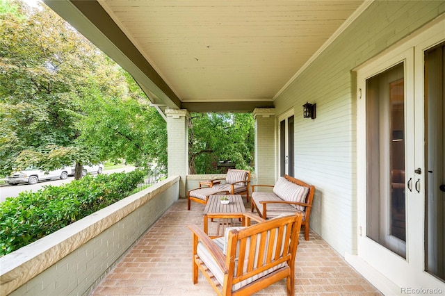 view of patio with a porch