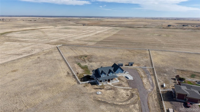 aerial view with a rural view