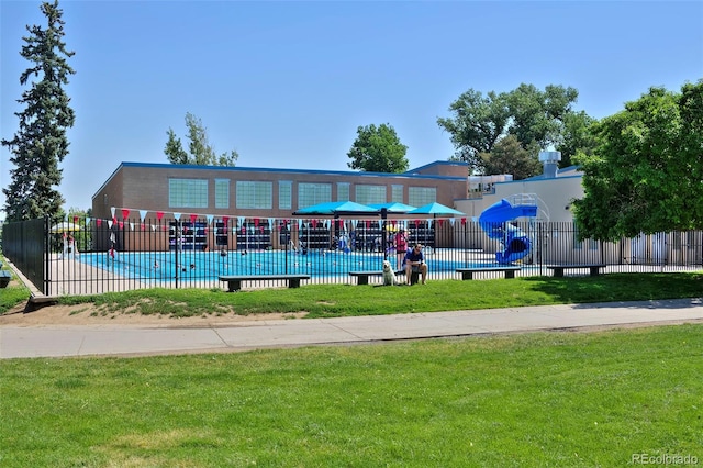 exterior space with a community pool