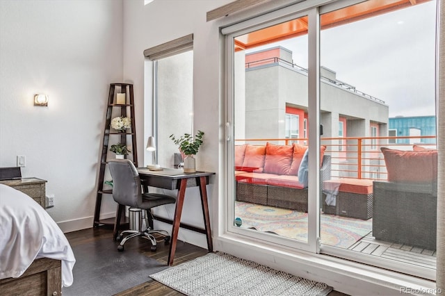 interior space featuring a healthy amount of sunlight and dark wood-type flooring