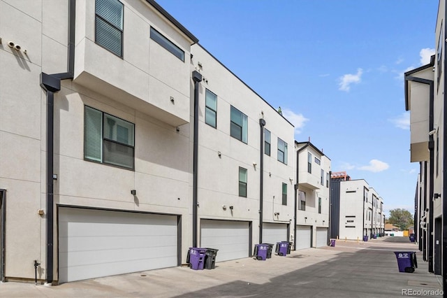 view of building exterior with a garage