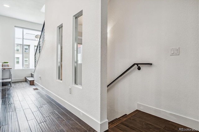 interior space featuring dark wood-type flooring