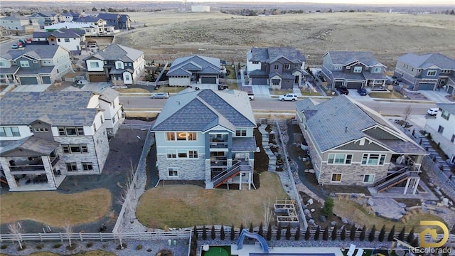 aerial view featuring a residential view