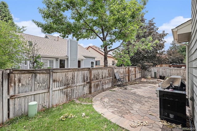 view of yard with a patio area