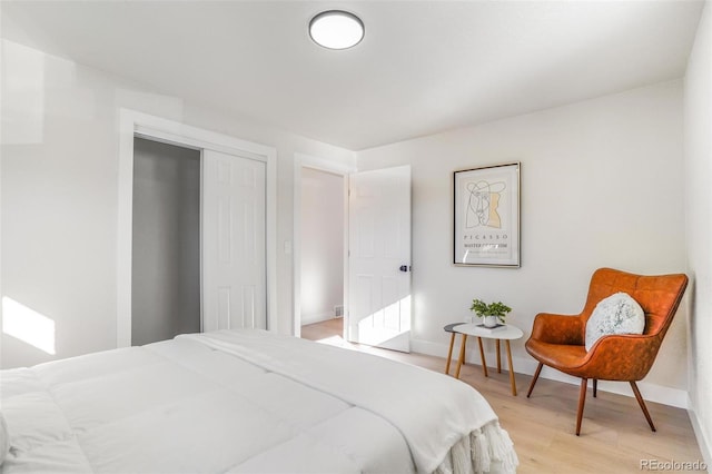 bedroom featuring light hardwood / wood-style floors